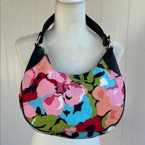 TALBOTS Soft Fabric Floral Print Hobo Shoulder Bag